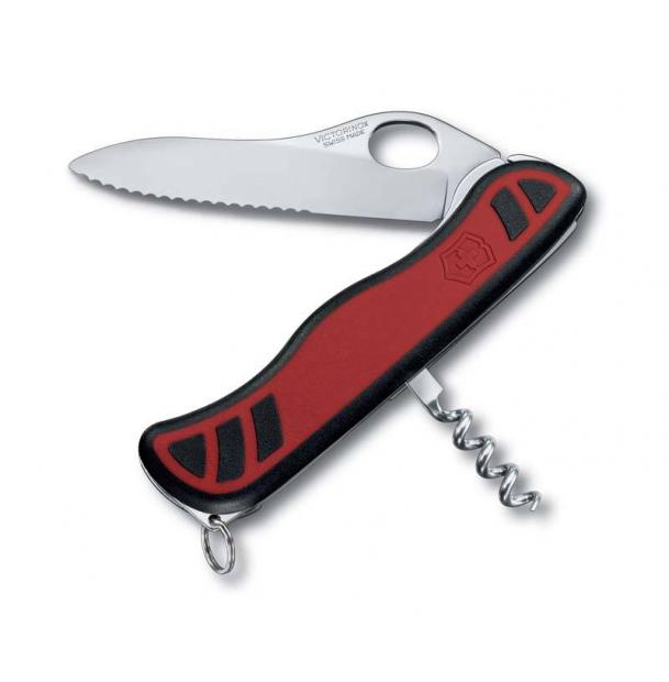 Нож Victorinox Sentinel One Hand, 111 мм, 3 функции, с фиксатором лезвия, красный 0.8321.MWC