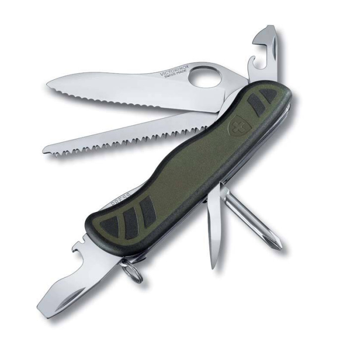 Нож Victorinox Soldiers Knife, 111 мм, 10 функций, зеленый