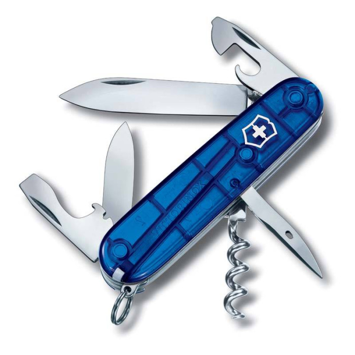 Нож Victorinox Spartan, 91 мм, 12 функций, прозрачный синий