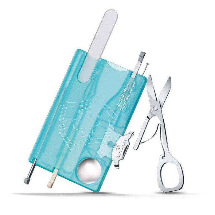Швейцарская карточка Victorinox SwissCard Nailcare, голубая
