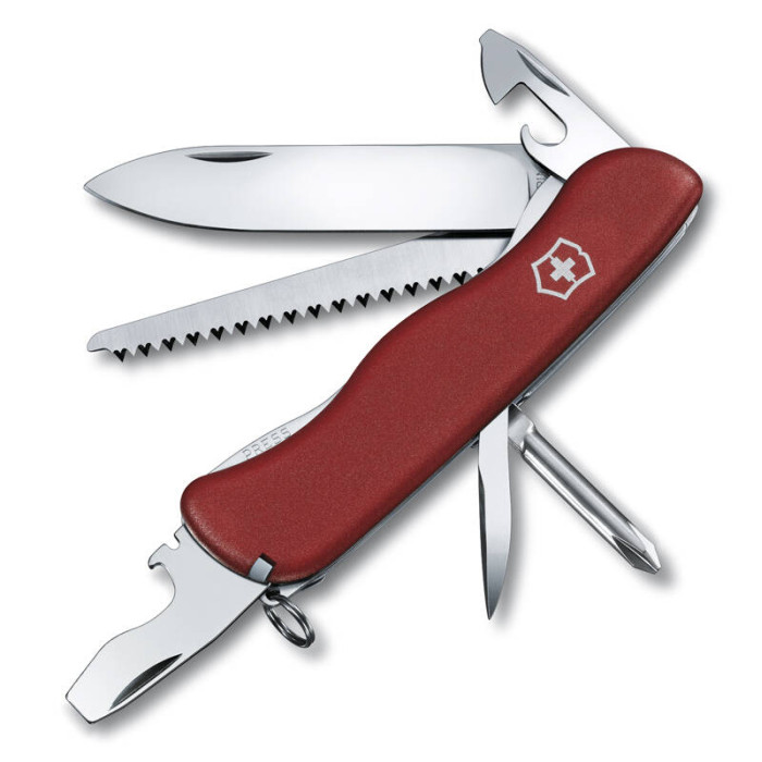 Нож Victorinox Trailmaster, 111 мм, 12 функций, с фиксатором лезвия, красный