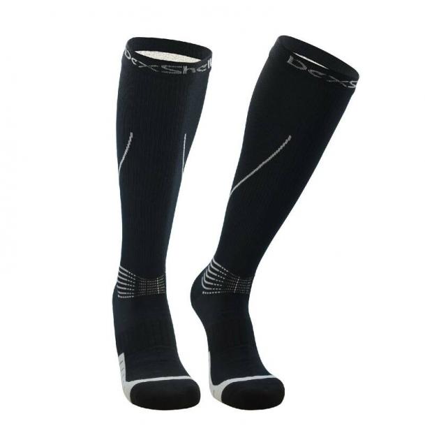 Водонепроницаемые носки Dexshell Mudder L (43-46), Черные с серыми полосками DS635GRYL