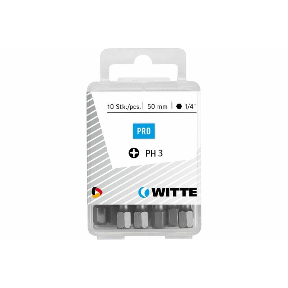 Вставка для шуруповерта WITTE PH-2 1/4 50мм 10шт 4275212-dr 2
