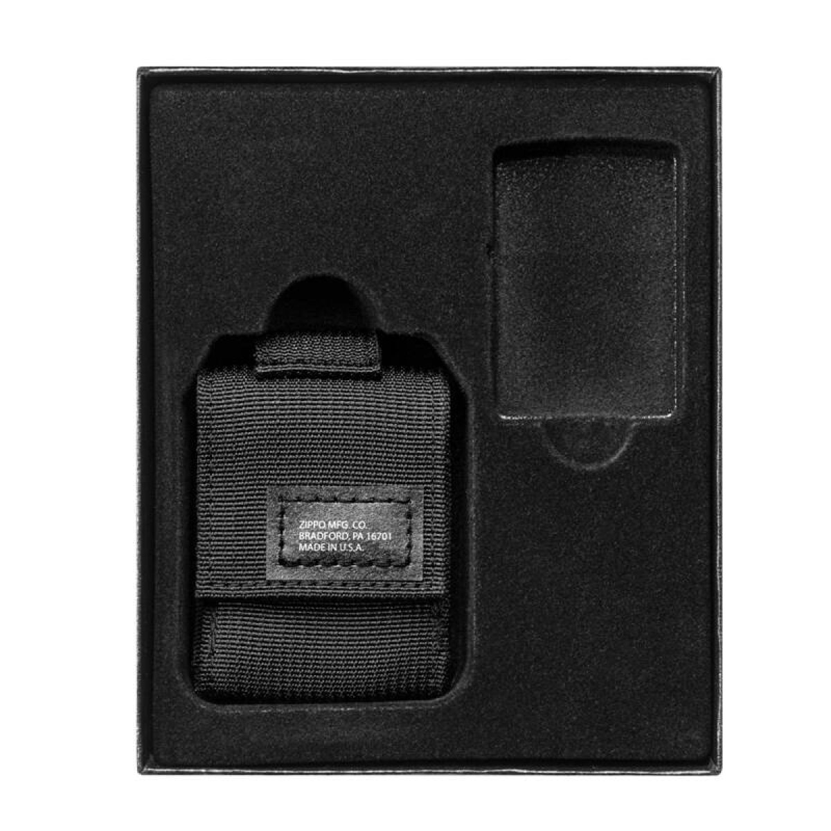 Зажигалка Black Crackle в подарочной упаковке + черный нейлоновый чехол 49402 4