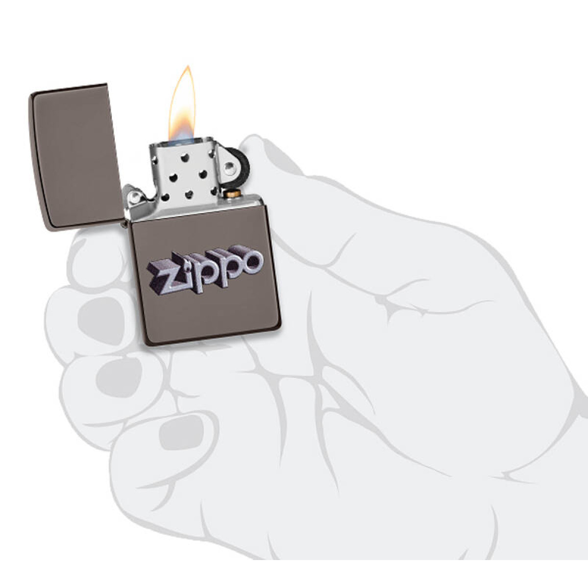 Зажигалка Lion Design Black Ice Zippo 49417 2