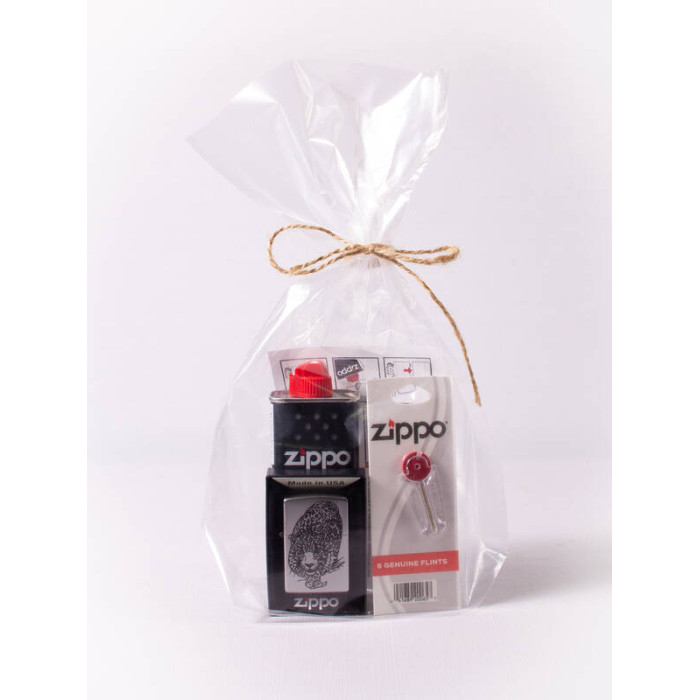 Набор из зажигалки Zippo 205 LEOPARD c топливом 125 мл и кремнями