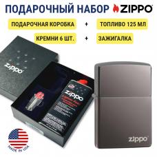 Зажигалка Zippo 150zl Black Ice + топливо и кремни в подарочной коробке