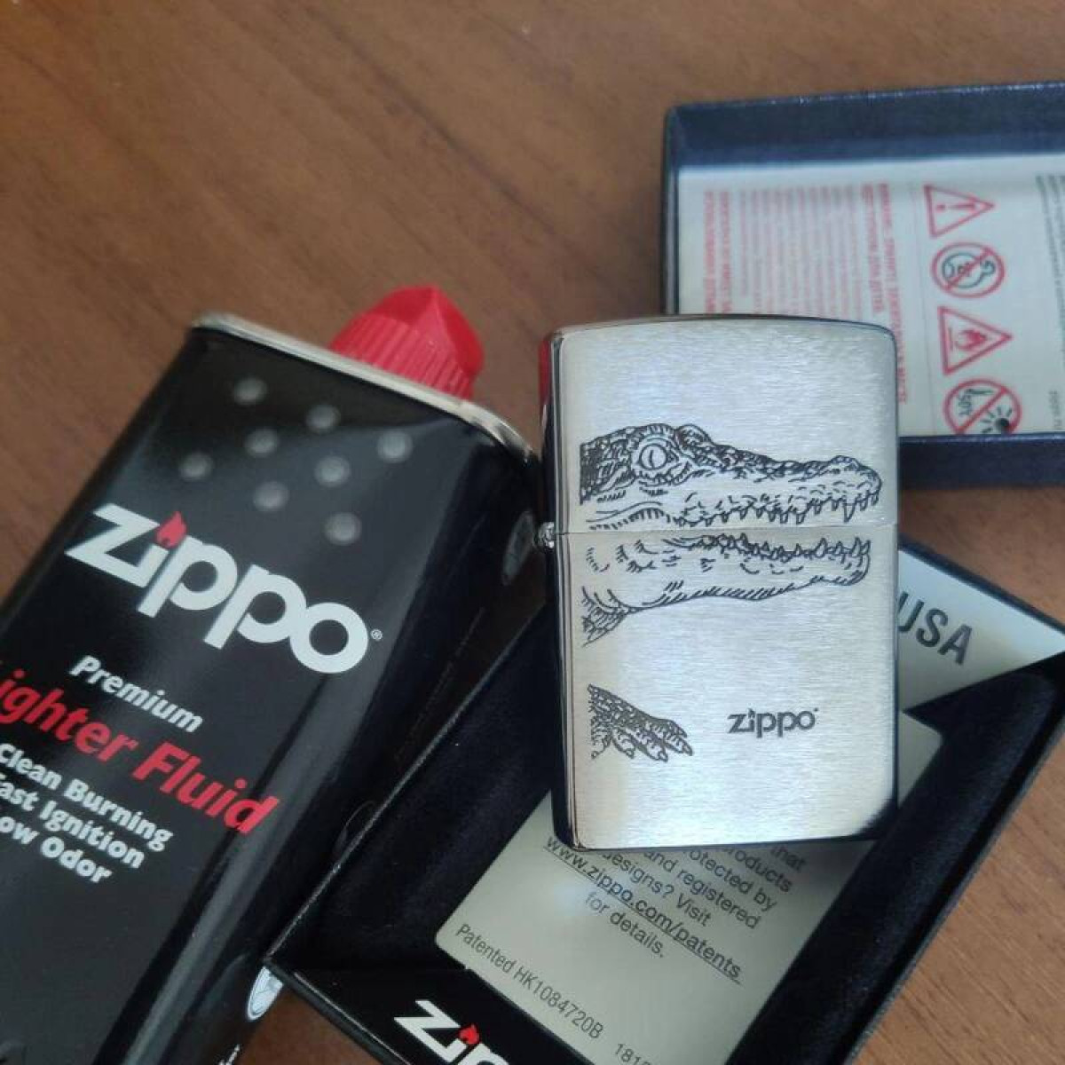 Зажигалка Zippo 200 Alligator + оригинальное топливо 125 мл 3