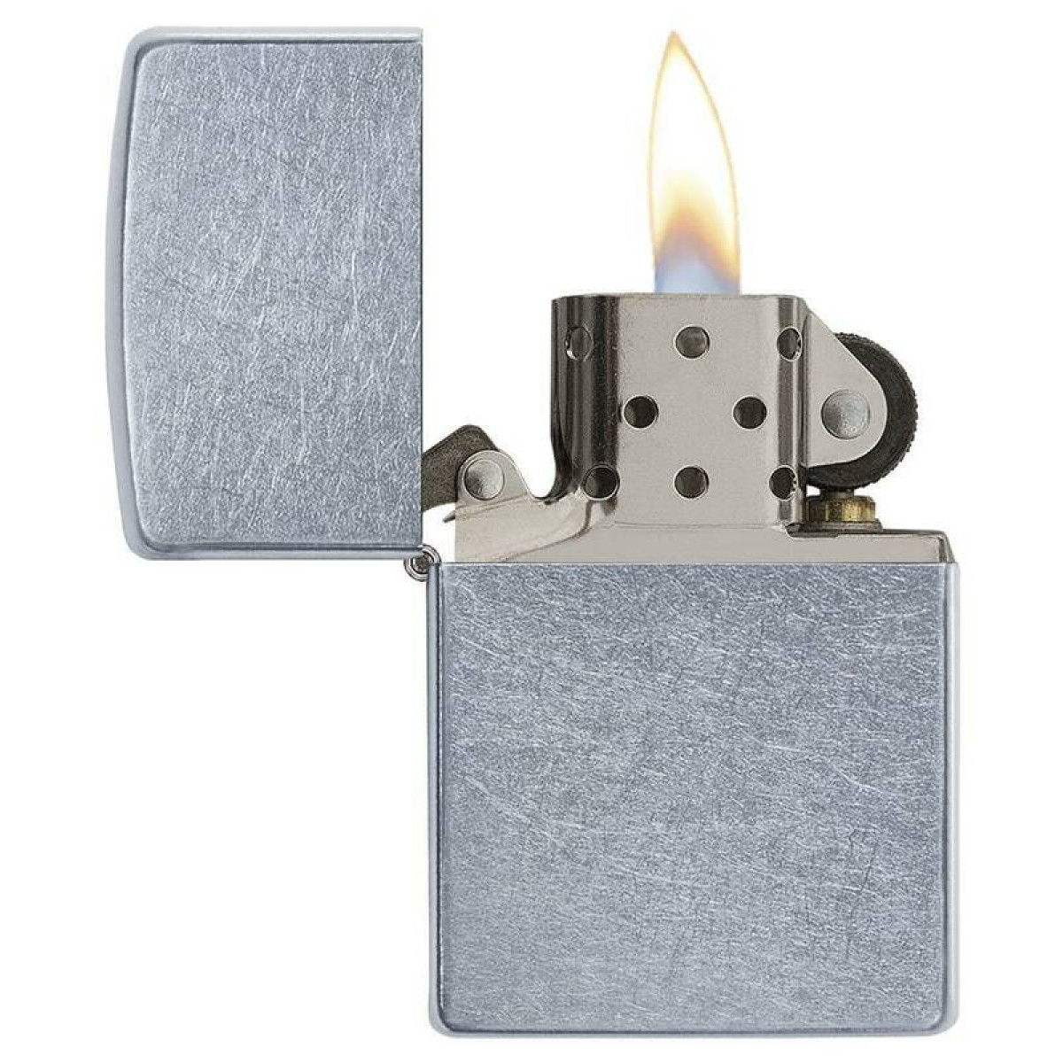 Зажигалка Zippo 207 Street Chrome в подарочной упаковке + топливо и кремни 5