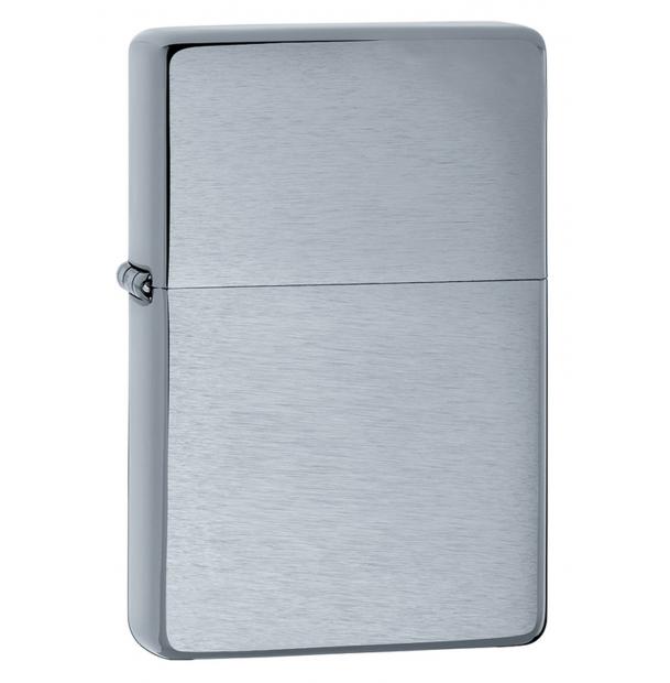 Зажигалка Zippo 230-25 Vintage Brushed Chrome + топливо и кремни в подарочной коробке 230-25-n
