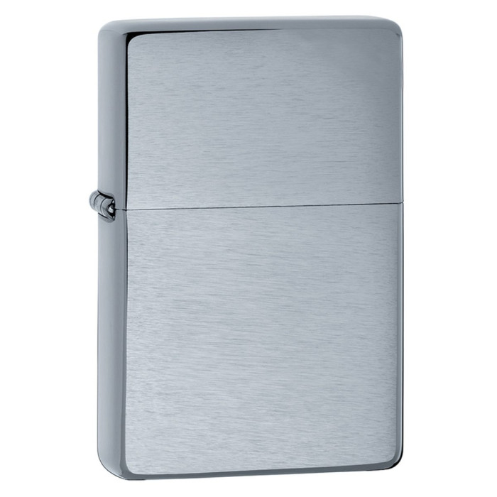 Зажигалка Zippo 230-25 Vintage Brushed Chrome + топливо и кремни в подарочной коробке