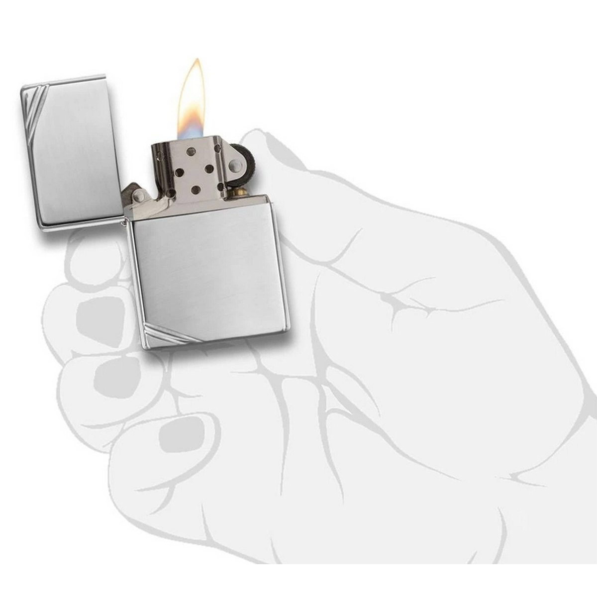 Зажигалка Zippo 260 High Polish Chrome + топливо и кремни в подарочной коробке 4