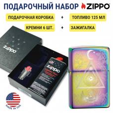 Зажигалка Zippo 49061 Classic Multi Color + топливо и кремни в подарочной коробке