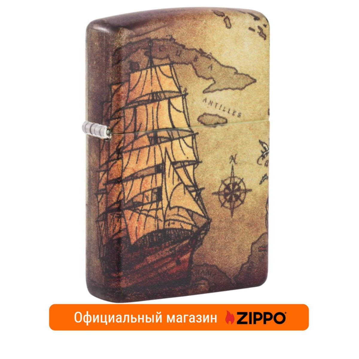 Зажигалка Zippo 49355 и фляга S.Quire 180 мл. Подарочный набор 14