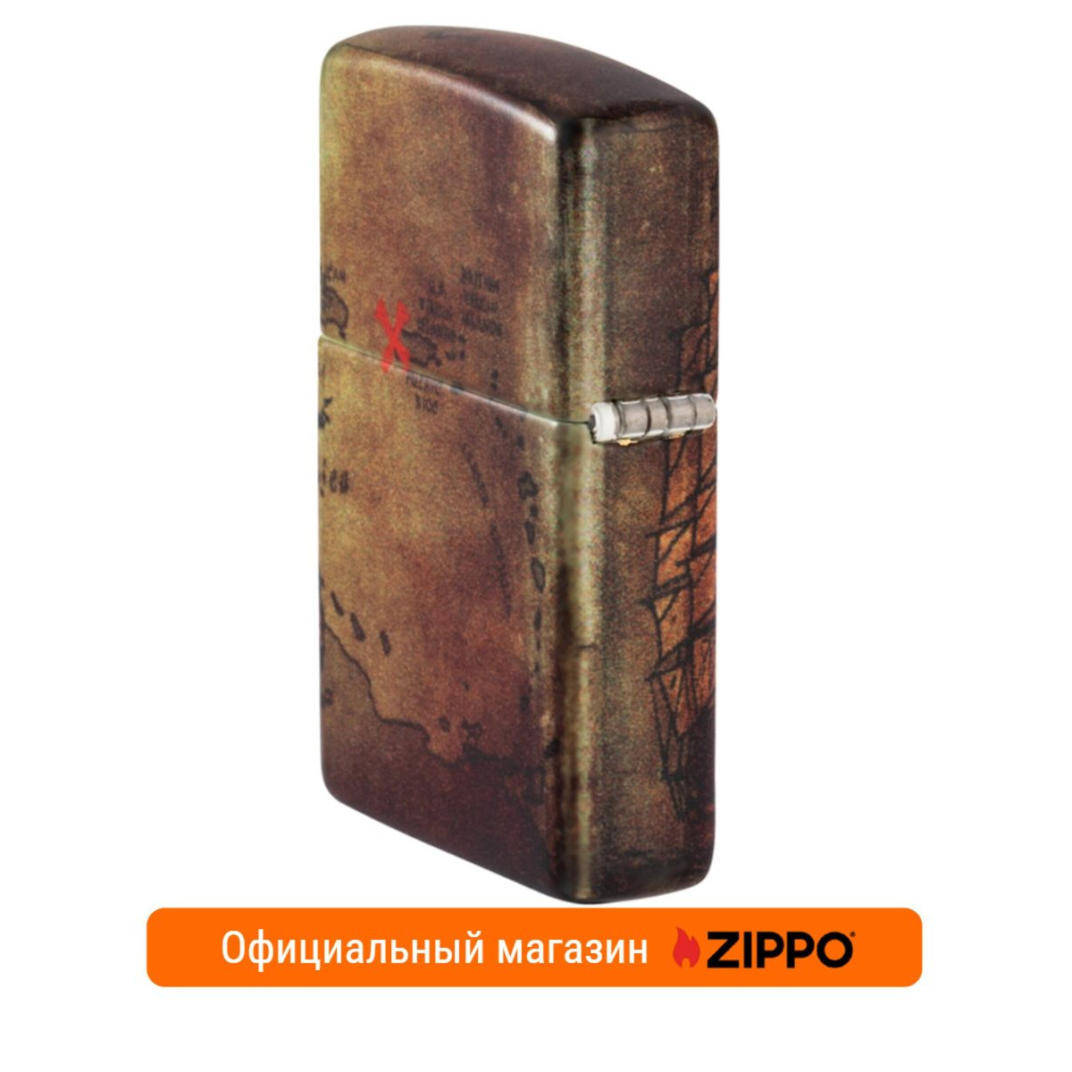 Зажигалка Zippo 49355 и фляга S.Quire 180 мл. Подарочный набор 4