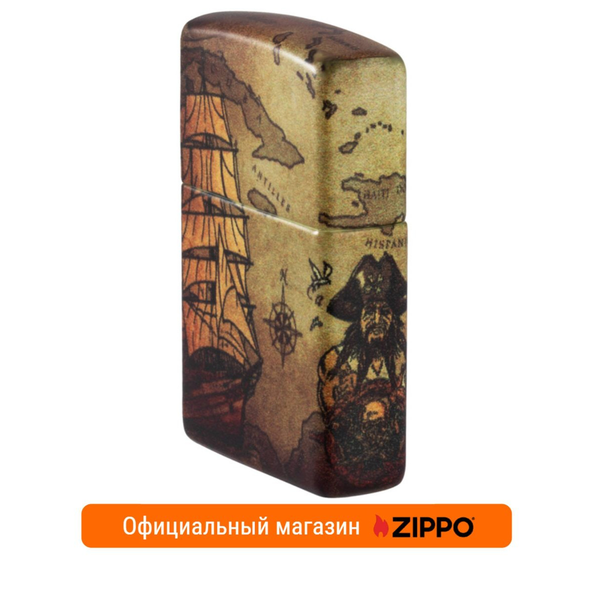 Зажигалка Zippo 49355 и фляга S.Quire 180 мл. Подарочный набор 3