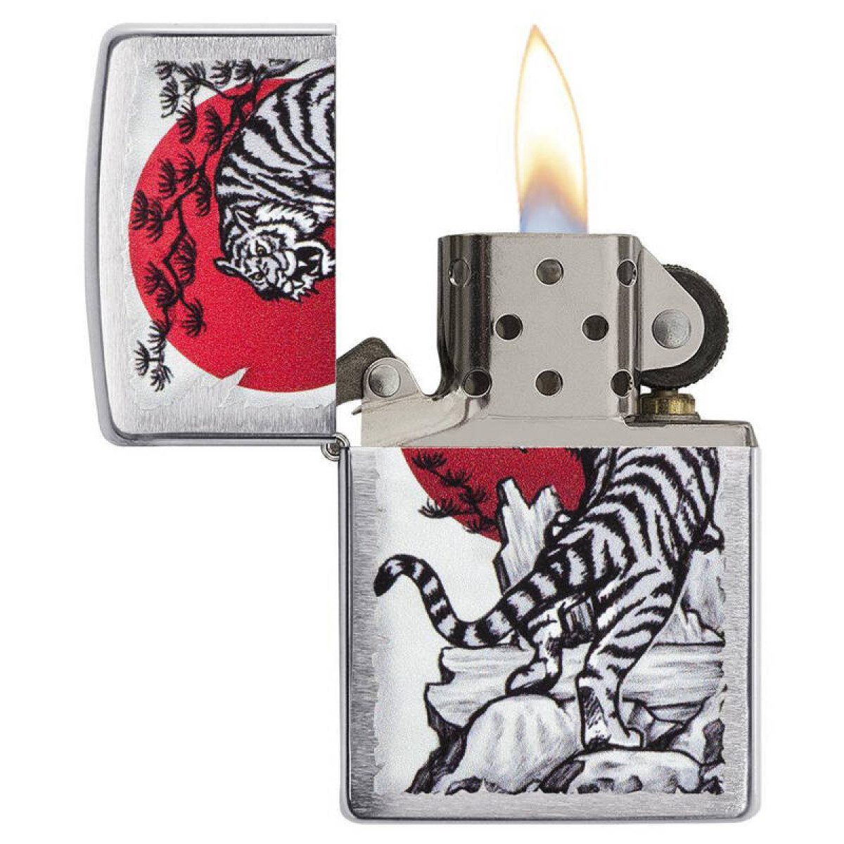 Зажигалка ZIPPO Asian Tiger Brushed Chrome 2