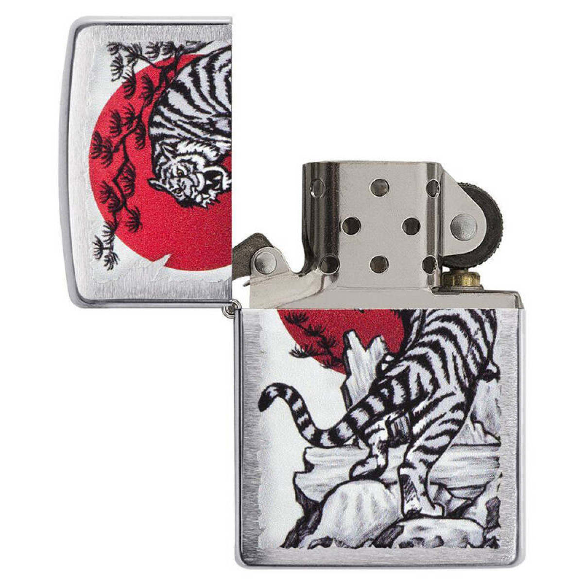 Зажигалка ZIPPO Asian Tiger Brushed Chrome 3