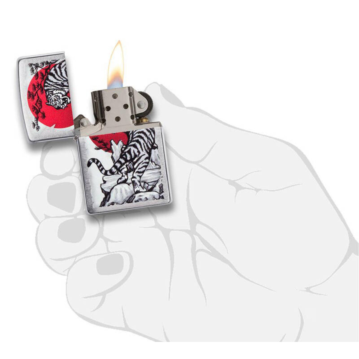 Зажигалка ZIPPO Asian Tiger Brushed Chrome 5