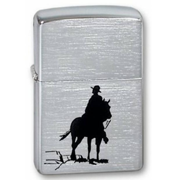 Зажигалка ZIPPO Bronco Cowboy Brushed Chrome  200 Broncо