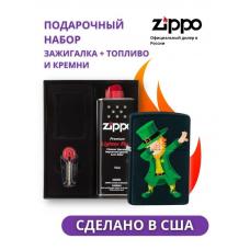 Зажигалка ZIPPO Classic 49124 в подарочной упаковке + топливо и кремни