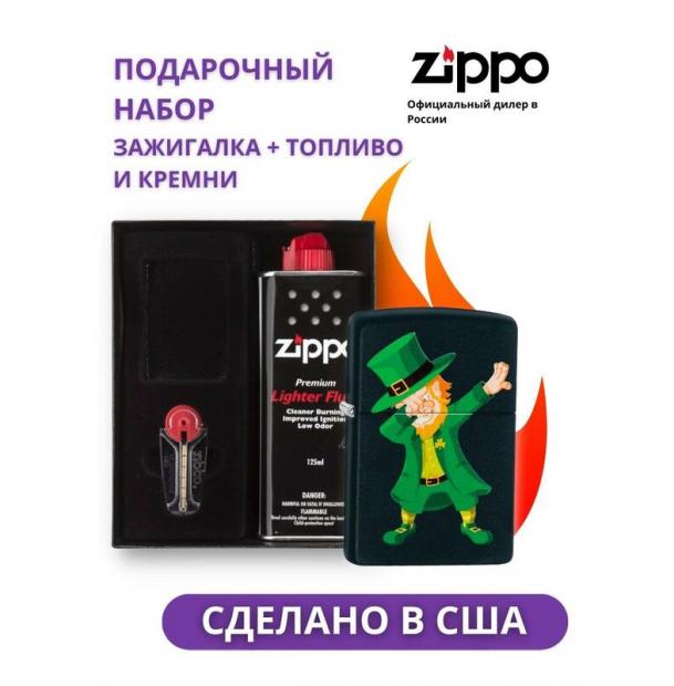 Зажигалка ZIPPO Classic 49124 в подарочной упаковке + топливо и кремни 49124-n