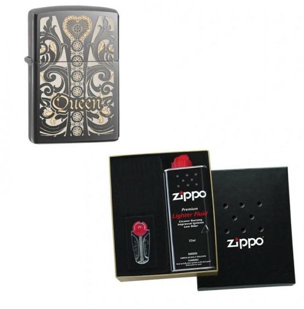 Зажигалка ZIPPO Classic Black Ice 28797 в подарочной упаковке + топливо и кремни 28797-n