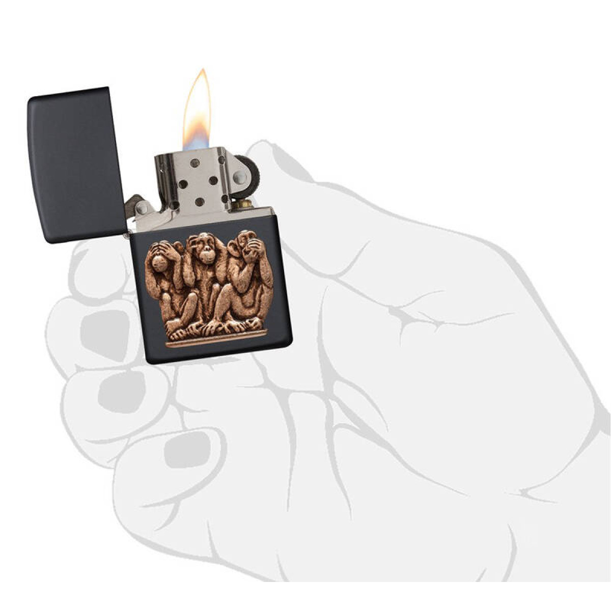 Зажигалка ZIPPO Classic Black Matte 29409 3