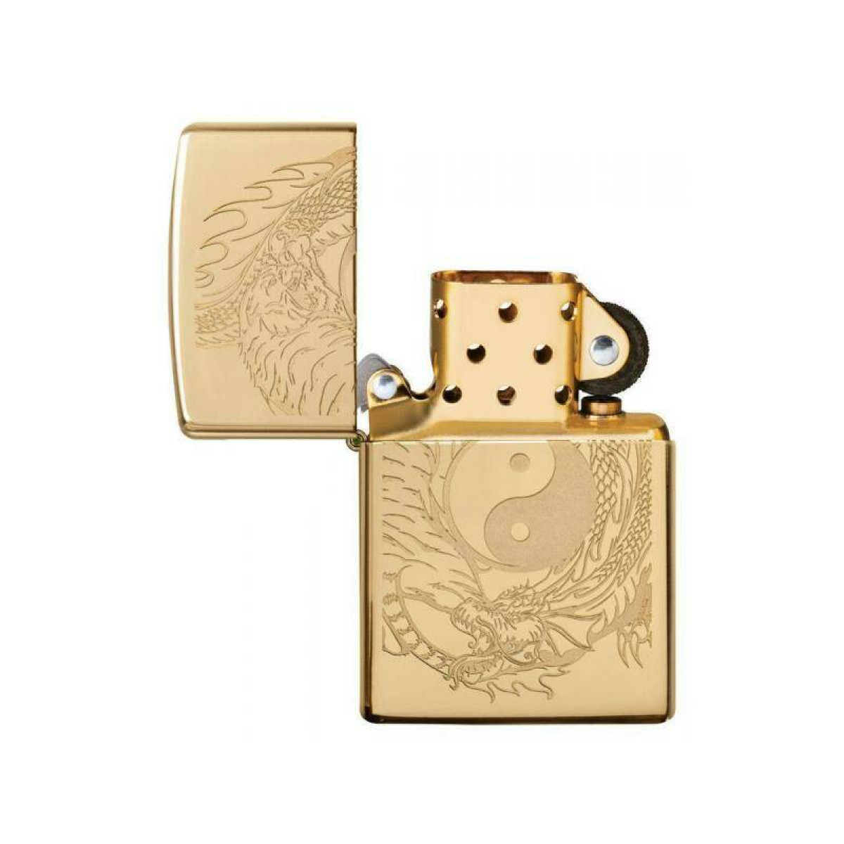 Зажигалка ZIPPO Classic High Polish Brass 49024 в подарочной упаковке + топливо и кремни 5