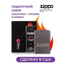 Зажигалка ZIPPO Classic Iron Stone 211 SNAKESKIN ZIPPO LOGO в подарочной упаковке + топливо и кремни