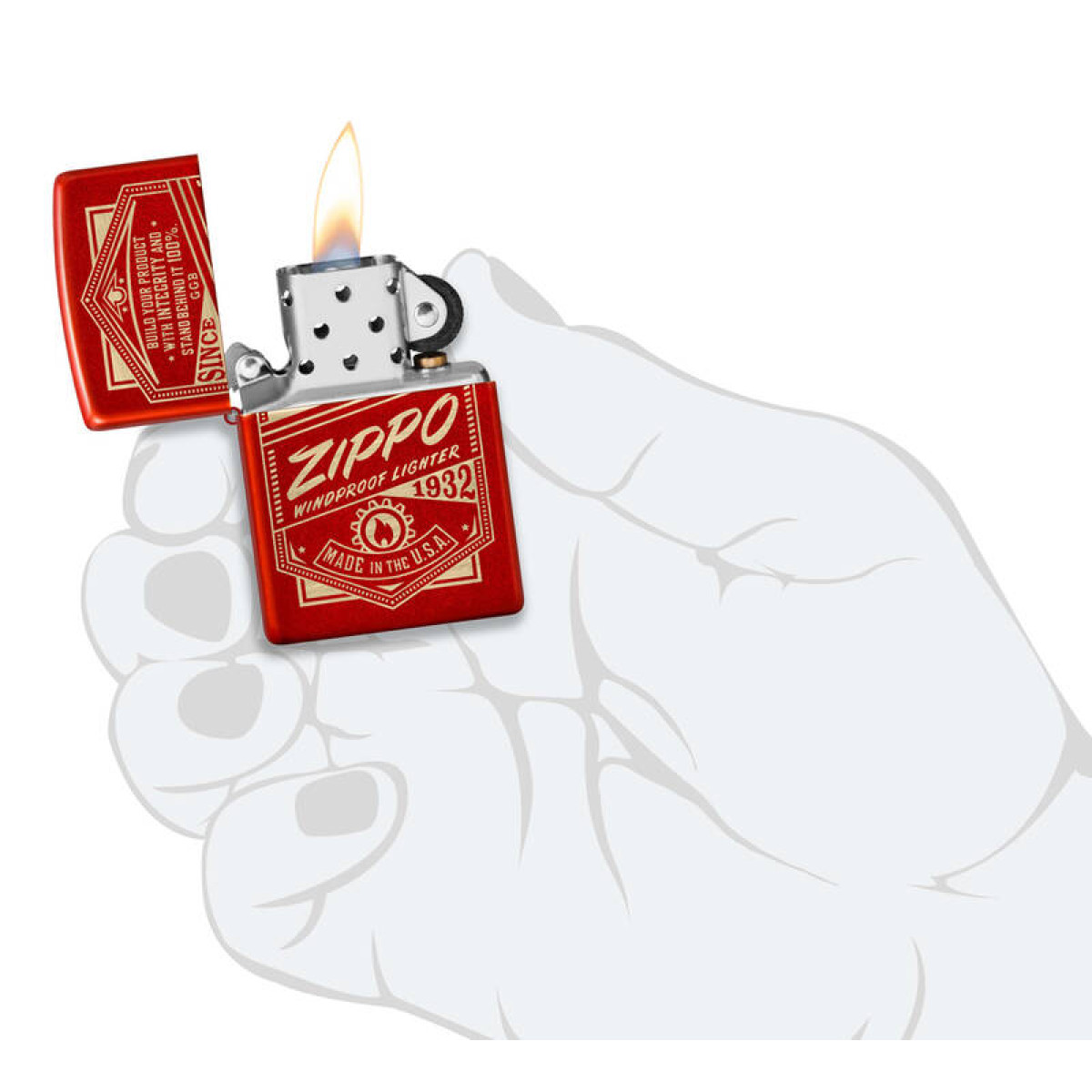 Зажигалка ZIPPO Classic Metallic Red 48620 2