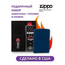 Зажигалка ZIPPO Classic Navy Matte 239 в подарочной упаковке + топливо и кремни 239-n