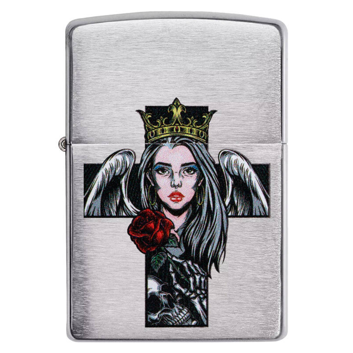 Зажигалка ZIPPO Cross Queen Skull Brushed Chrome 49262 5