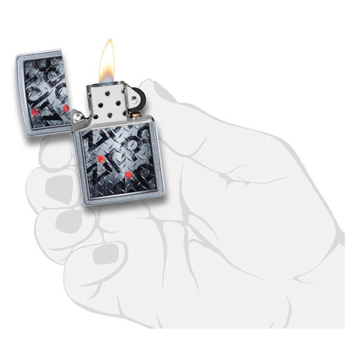 Зажигалка ZIPPO Diamond Street Chrome 2