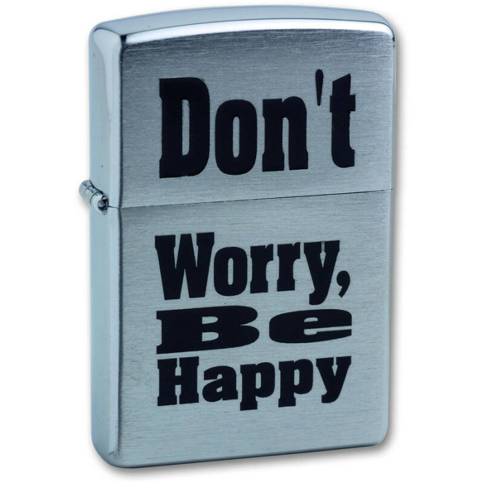 Зажигалка ZIPPO Dont Worry Brushed Chrome