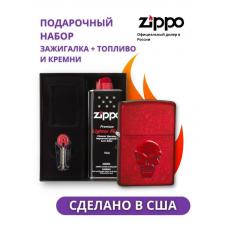 Зажигалка ZIPPO Doom Candy Apple Red 21186 в подарочной упаковке + топливо и кремни