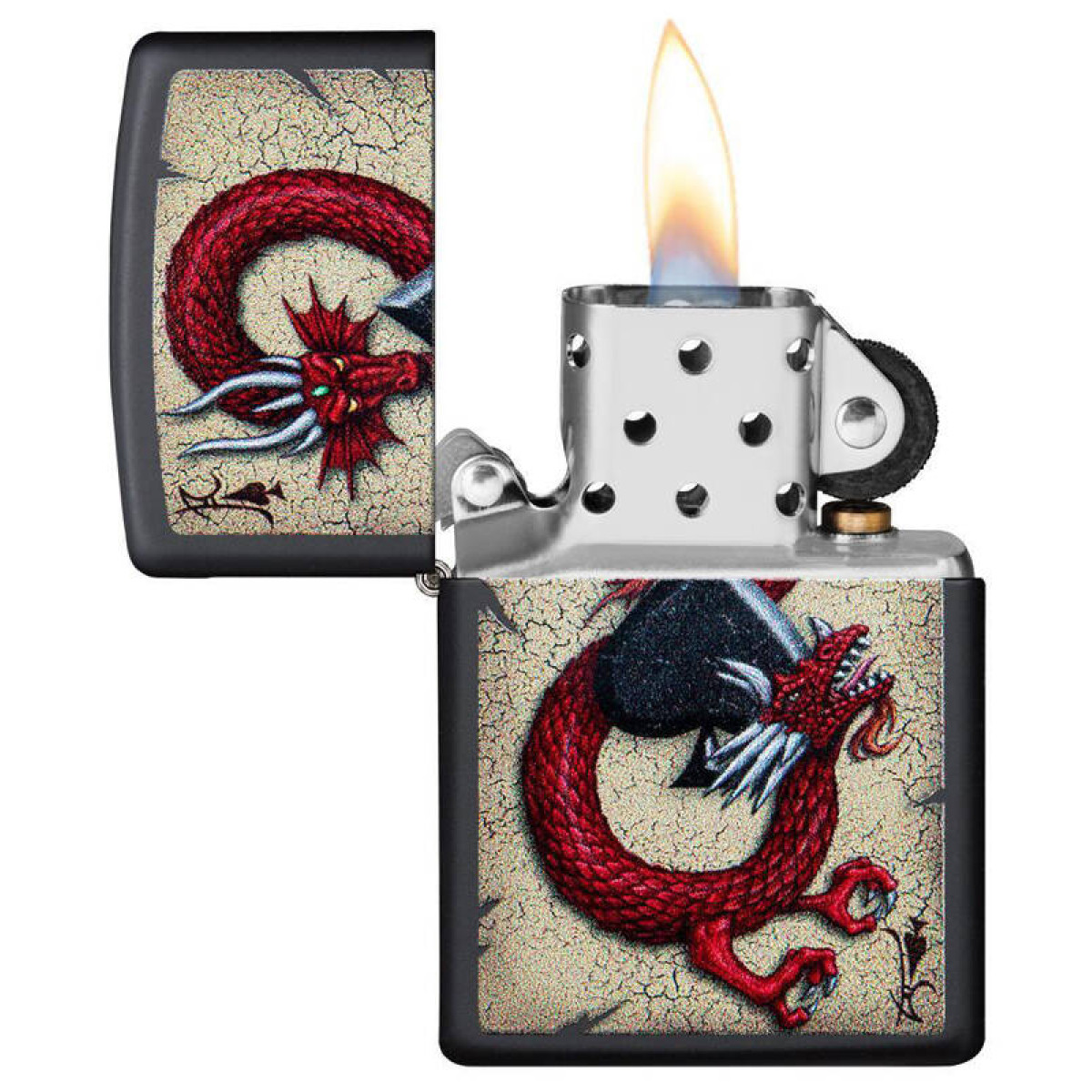Зажигалка ZIPPO Dragon Ace Black Matte 2