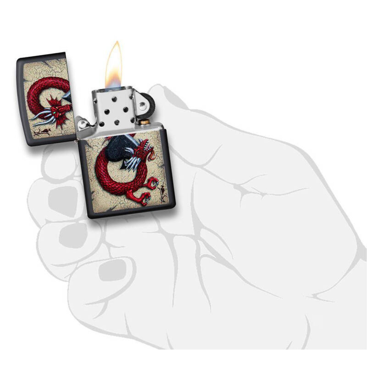 Зажигалка ZIPPO Dragon Ace Black Matte 5