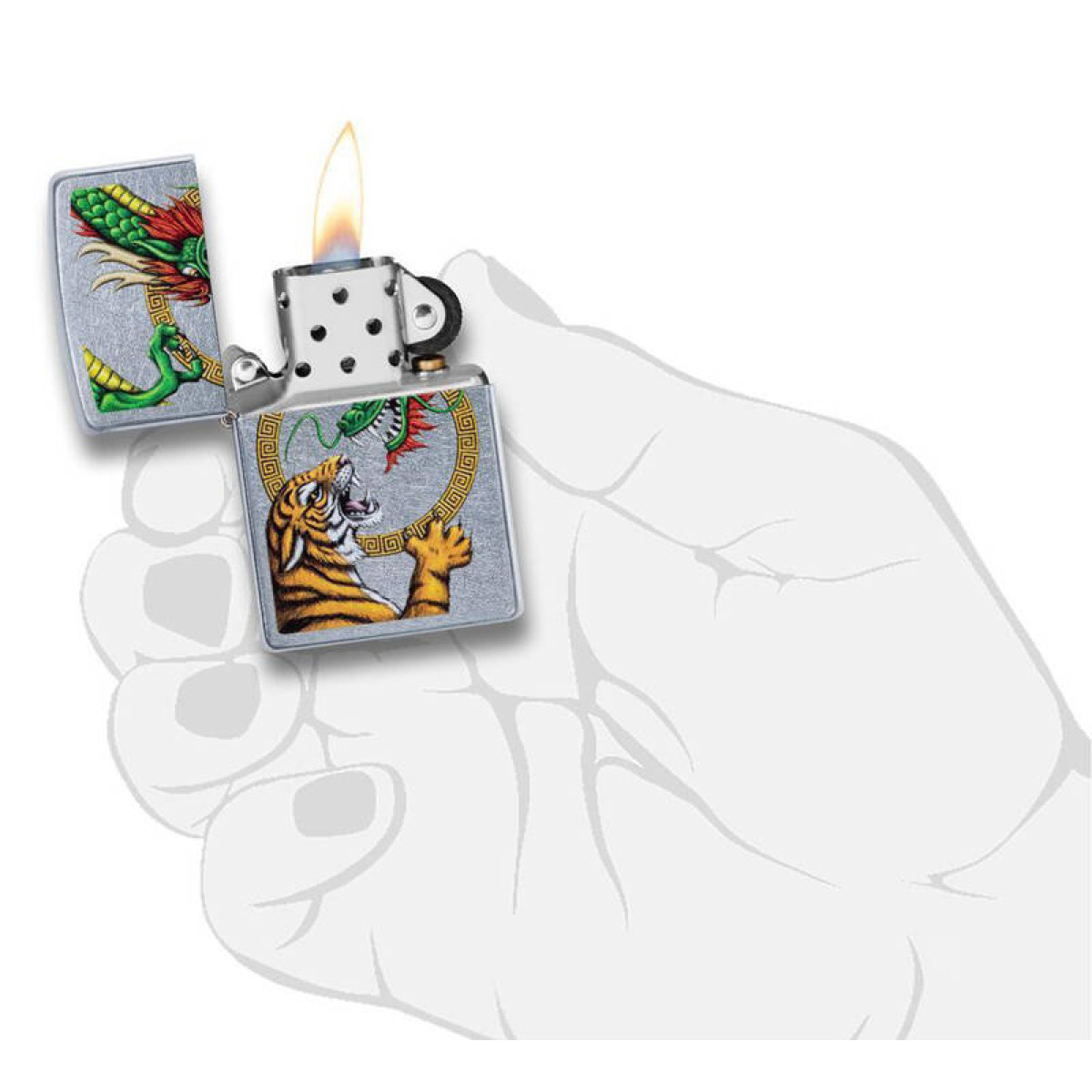 Зажигалка ZIPPO Dragon Design Street Chrome 5
