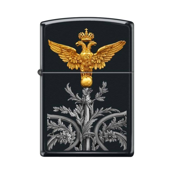 Зажигалка ZIPPO Двуглавый орёл Black Matte