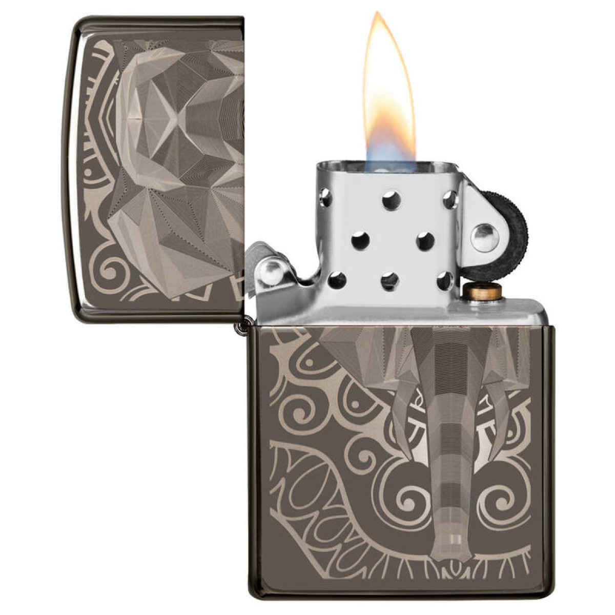 Зажигалка ZIPPO Elephant Fancy Fill Design Black Ice 49074 2