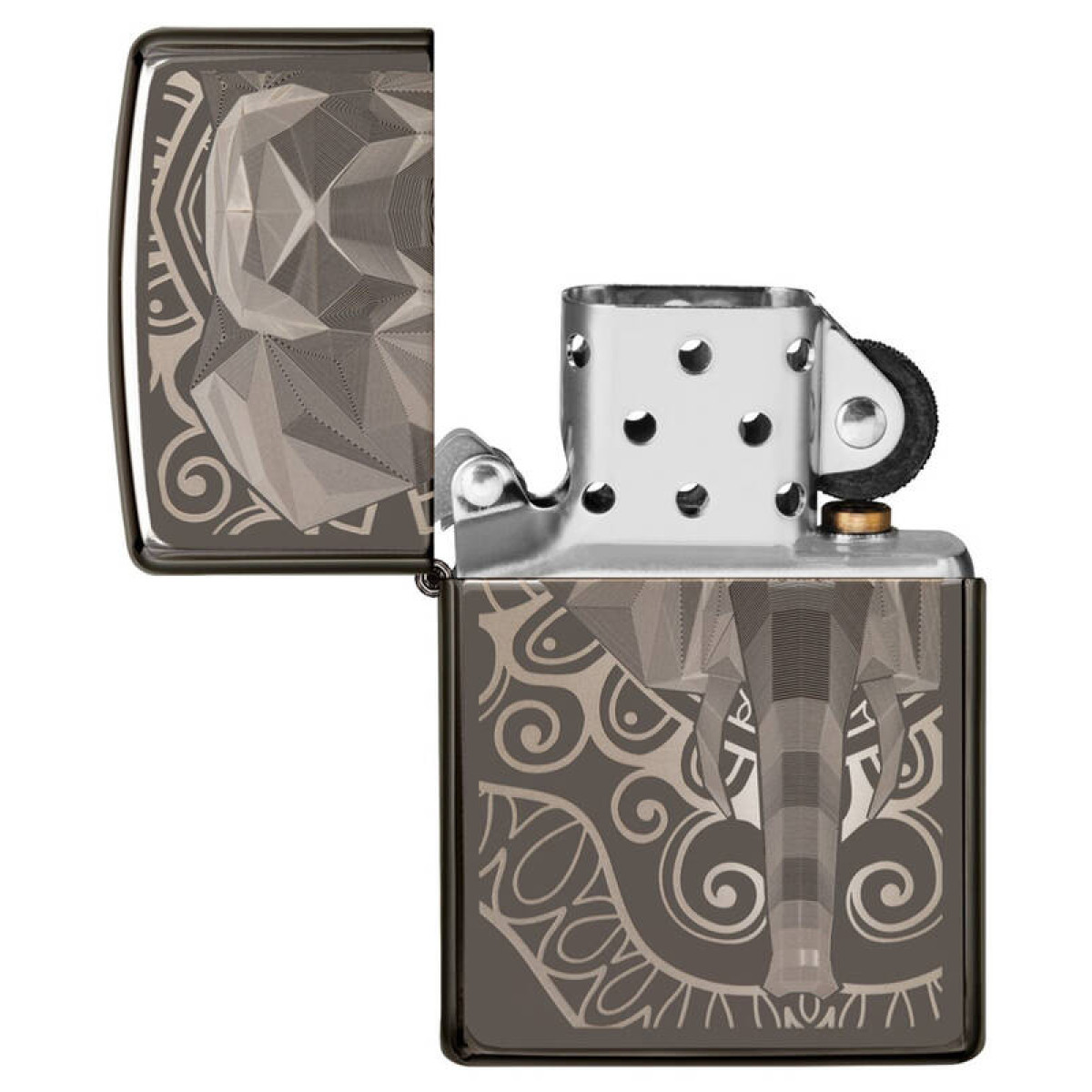 Зажигалка ZIPPO Elephant Fancy Fill Design Black Ice 49074 3