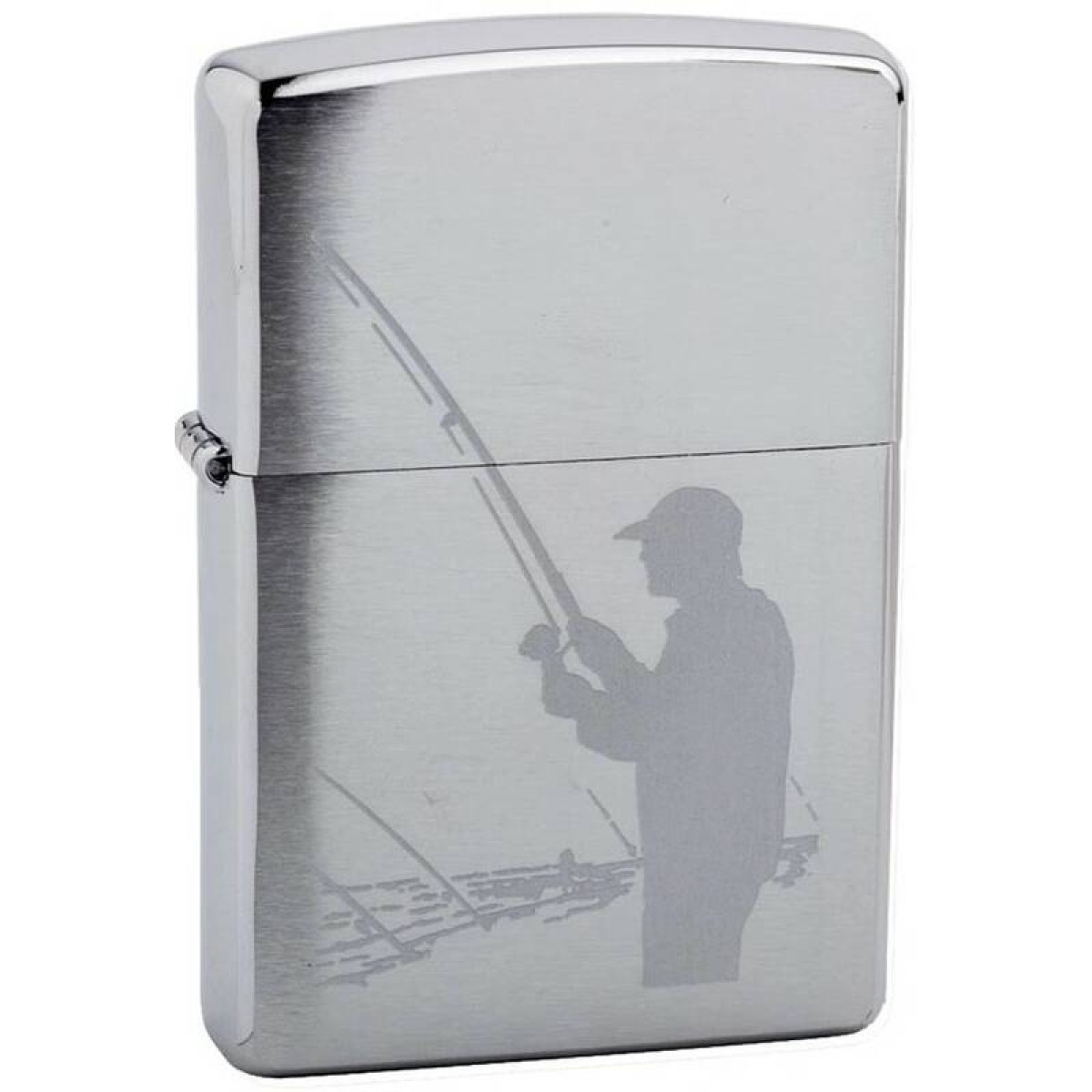 Зажигалка ZIPPO Fisherman Brushed Chrome в подарочной упаковке + топливо и кремни 2