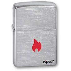 Зажигалка ZIPPO Flame Brushed Chrome 