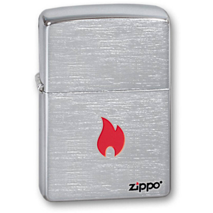 Зажигалка ZIPPO Flame Brushed Chrome