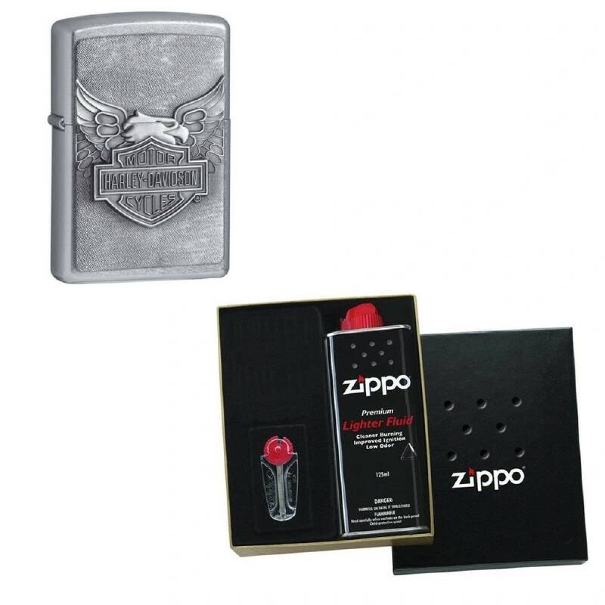 Зажигалка ZIPPO Harley-Davidson Street Chrome в подарочной упаковке + топливо и кремни 1