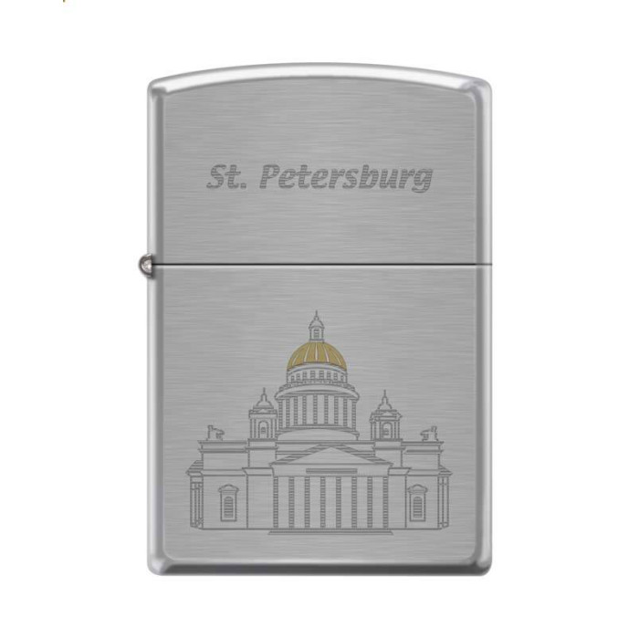 Зажигалка ZIPPO Исакиевский собор Brushed Chrome мм