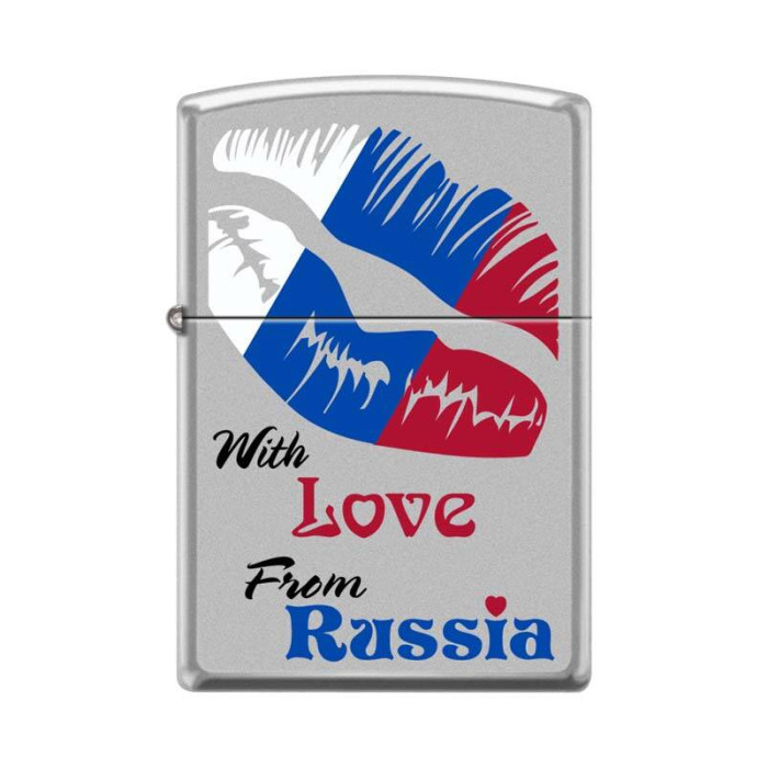Зажигалка ZIPPO Из России с любовью Satin Chrome