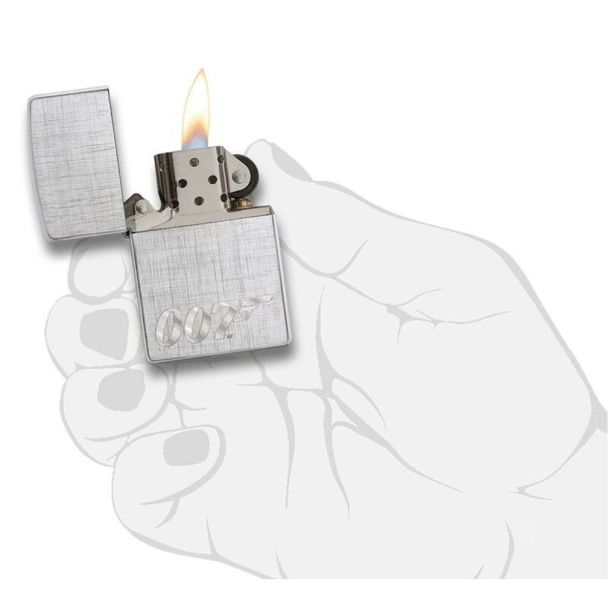 Зажигалка ZIPPO James Bond Brushed Chrome 3