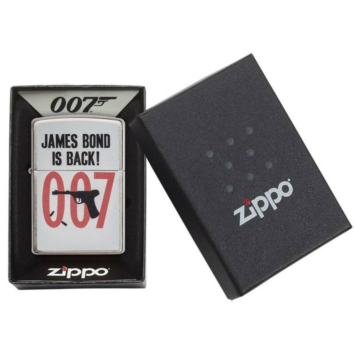 Зажигалка ZIPPO James Bond Brushed Chrome 2